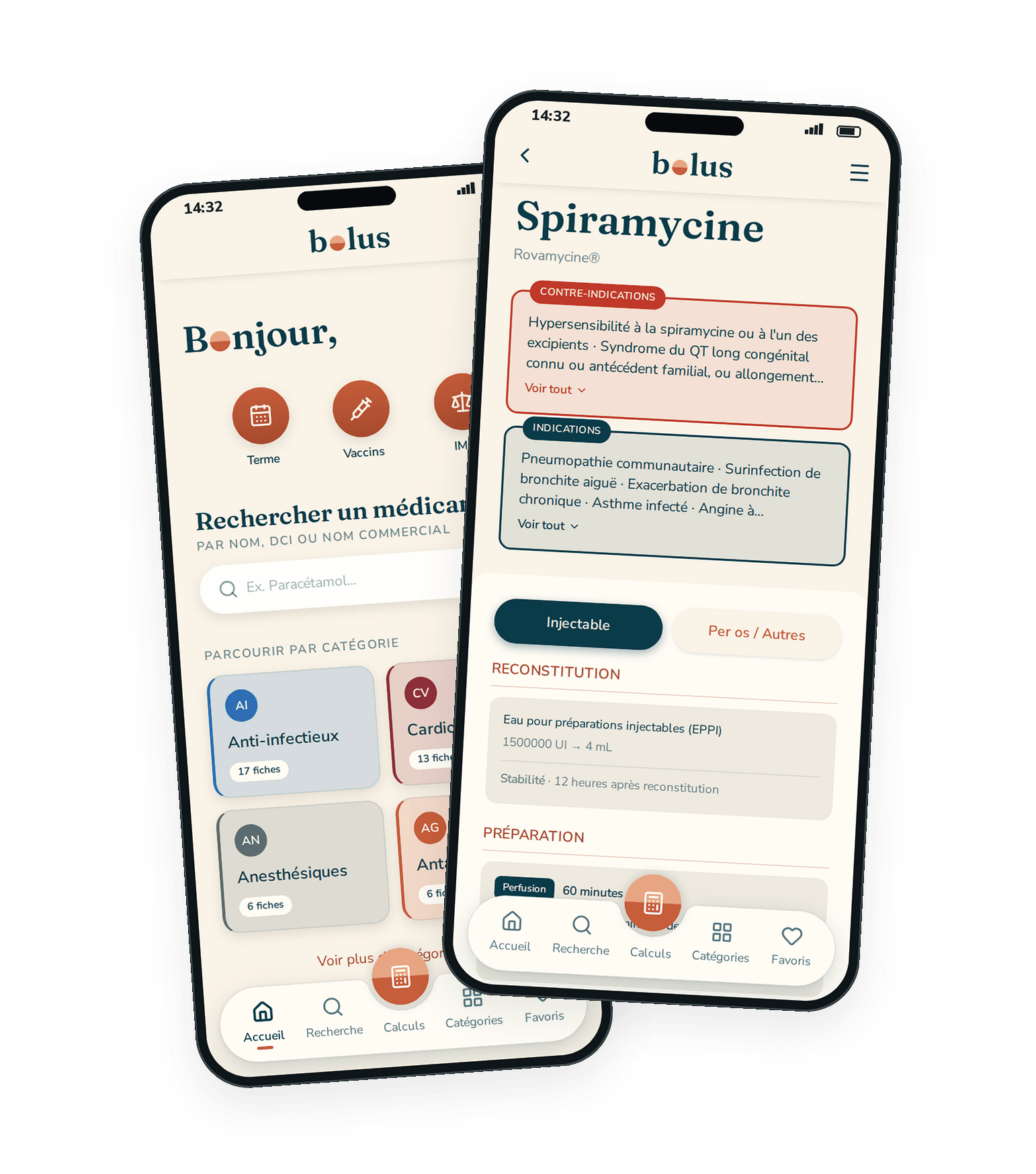 Montage of several Bolus app screens